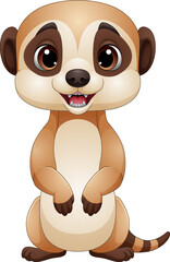 Wall Mural - Illustration of cartoon cute meerkat