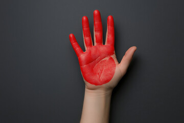 Poster - Hand painted in red color against a dark background showcasing creative expression