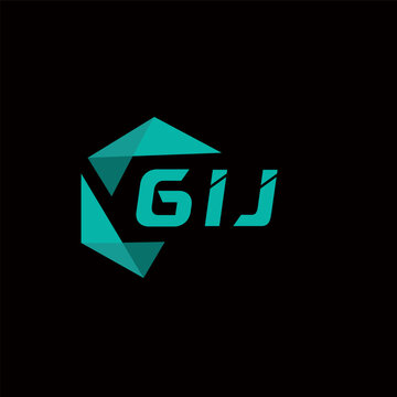 GIJ creative minimalist letter logo. GIJ unique vector initials alphabet letter logo design