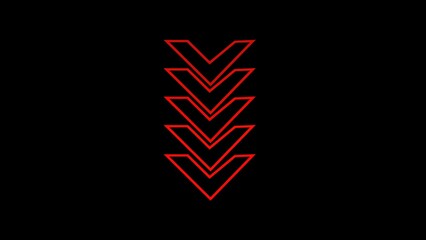 Poster - Up or down red arrow loop illustration for overlay video layer, symbolizing directional movement.