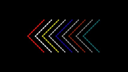 Poster - Arrow Loop Direction Concept – Colorful Arrow Icon Illustration for Showing Various Directions on a Black Background.