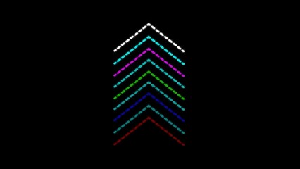 Poster - Arrow Loop Direction Concept – Colorful Arrow Icon Illustration with Down Arrows on a Black Background.