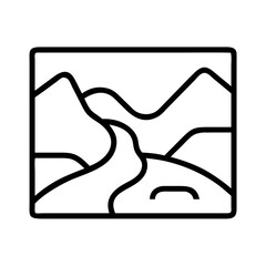 Poster - valley icon, valley line art - simple line art of valley, perfect for valley logos and icons