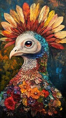 Poster - Vibrant Bird Painting: A Colorful Masterpiece