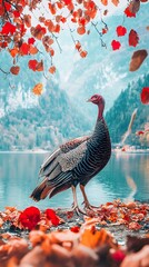 Canvas Print - Majestic Turkey in Autumnal Landscape