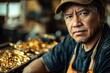 © Сергей Захаров - portrait of gold industry worker highlighting details of their craftsmanship with soft focus background emphasizing