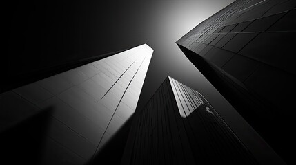 Poster - striking high-contrast black and white photograph featuring deep shadows and dramatic lighting minimalistic in nature