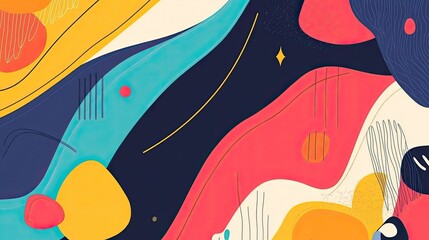 Poster - create abstract graphic design featuring vibrant color palettes and plenty of copy space for text placement