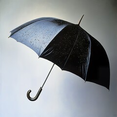 Wall Mural - Rain Drops on Black Umbrella: A Still Life Photography