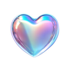 holographic iridescent 3d heart shape
