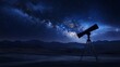 © waddaw - Peaceful Stargazing Scene with Telescope Under Night Sky