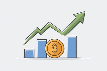 Aufkleber - Upward trending bar graph illustrating financial growth and increasing profits.