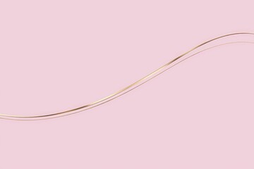 Poster - Elegant pink background with delicate gold wavy lines, minimalist design.