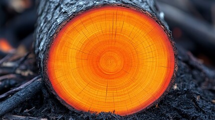 Wall Mural - tree rings showing the natural age lines of a cut tree trunk.