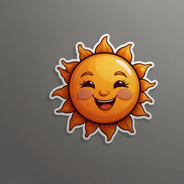 A sticker template with the sun