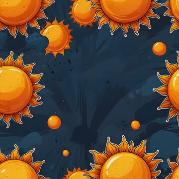 A sticker template with the sun