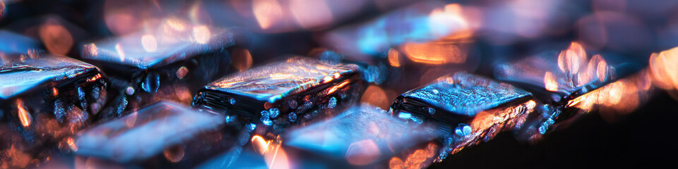 Poster - Iridescent Crystals with Bokeh Background