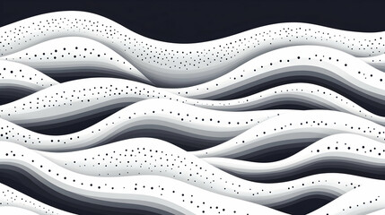 Abstract grayscale wave pattern background design for website or app interface