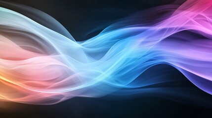 Poster - A colorful wave of light with a blue and pink section. The colors are bright and vibrant, creating a sense of energy and excitement. The wave appears to be moving and flowing. AI generated.