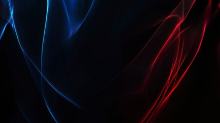 Poster - A blue and red wave pattern on a black background. The colors are vibrant and the pattern is dynamic. AI generated.