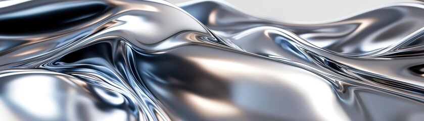 Poster - Smooth liquid metal flows effortlessly, showcasing silver, blue, and lavender hues that create a dynamic, elegant look. Ideal for text overlay with a unique Y2K aesthetic in ultra-HD quality