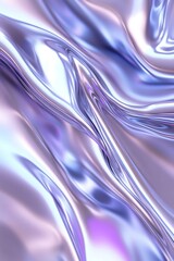 Poster - Smooth liquid metal creates a mesmerizing backdrop with flowing textures and soft reflections in silver, blue, and lavender. Ideal for elegant text overlays or futuristic design themes