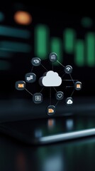Poster - Cloud connectivity and iot integration digital environment infographic technology abstract viewpoint internet of things