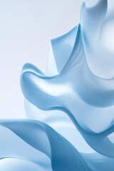 Poster - A calming abstract design showcases smooth, flowing light blue waves that create an organic and tranquil atmosphere. This piece offers ample blank space for text overlay and relaxation