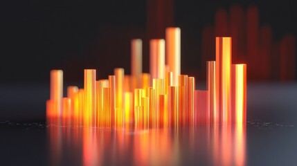 Poster - A dynamic shot of a D bar chart with animated bars rising and falling, showcasing real-time data changes and interactive data visualization.
