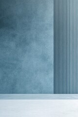 Poster - A tranquil abstract background showcases a lightly textured wall in muted blue complemented by subtle linear patterns. The serene design features ample negative space perfect for text overlay