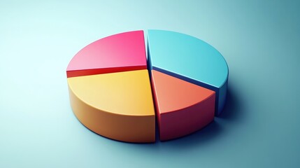 Poster - A visually striking image of a D pie chart with segments popping out and a sleek, professional design, perfect for reports, presentations, or data analysis.