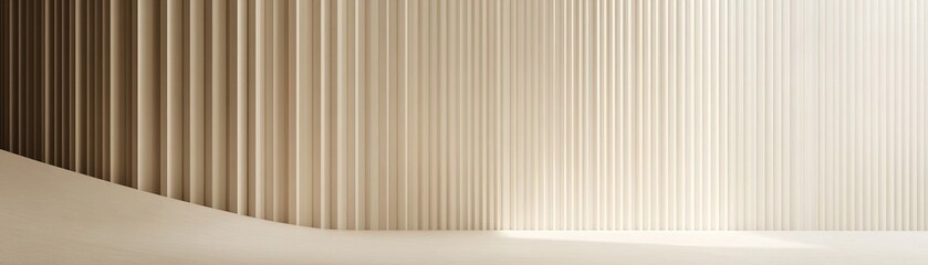 Poster - This sophisticated Nordic-inspired background showcases elegant vertical grooves in soft beige tones, providing a cozy yet modern atmosphere, perfect for text integration and stylish presentations