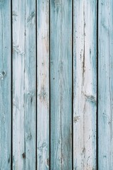 Poster - Featuring vertical wooden slats in natural tones, this Nordic-style background promotes tranquility with its soft blue accents and ample space for text overlay, ideal for modern designs