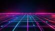 © Vodkaz - Neon grid digital landscape virtual reality space abstract art futuristic environment