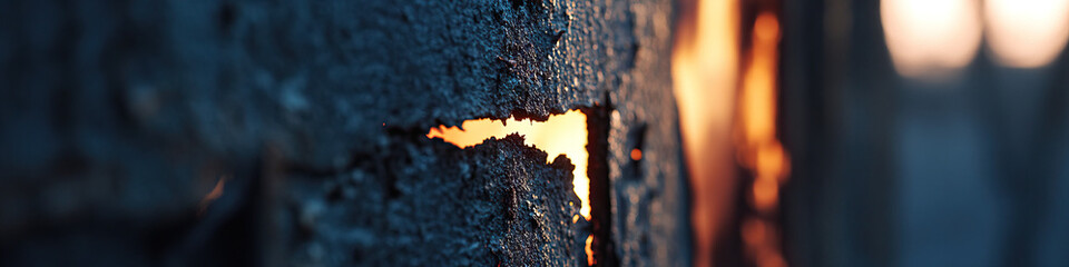 Wall Mural - Damaged Surface with Orange Light Source