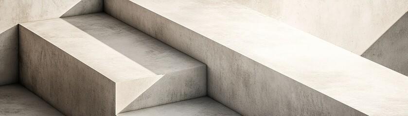 Poster - Overlapping concrete slabs create a modern abstract design against a soft beige backdrop, emphasizing smooth textures and subtle shadows for a calming effect. Ample space allows for text