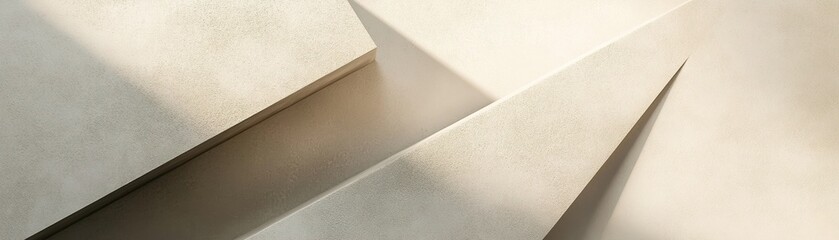 Poster - Overlapping concrete slabs create a calming and modern backdrop featuring smooth textures and subtle shadows against a soft beige hue, providing ample space for text overlay