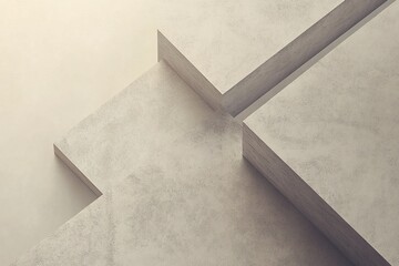 Poster - Overlapping concrete slabs create a calming yet modern abstract composition against a soft beige background, offering ample clean space for text overlay and design elements