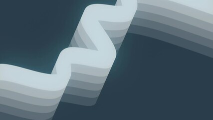 Fototapete - Loop animation with a floating wavy line resembling a ribbon. 3d rendering 4K