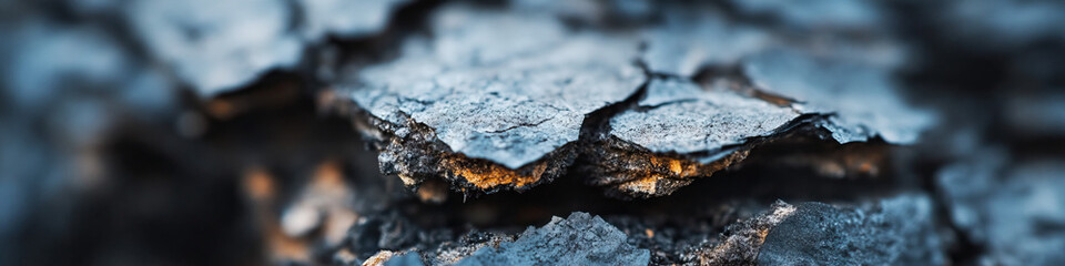 Wall Mural - Close-up Image of Fractured Dark Gray Rock