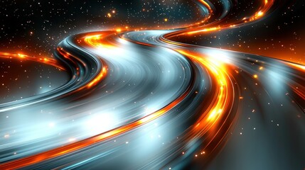 Canvas Print - Galactic Highway Abstract swirling light trails, cosmic background, futuristic design