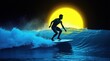 © SEYYAH - Surfer in Blue and Yellow Light