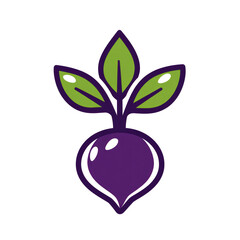 Isolated Simple Dark Purple Beetroot Icon