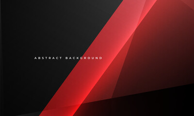 Poster - Black and red modern abstract background with diagonal lines. Vibrant color abstract banner with geometric shapes. Vector illustration