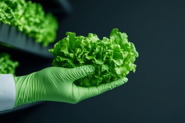 Aufkleber - Modern Green Innovation Textured Lettuce in Clean Energy Vertical Farm - Advanced Indoor Agriculture Techniques for Sustainable Urban Food Production and Environmental Solutions