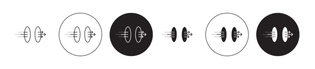 teleport icons set in black filled and stroke line style
