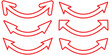 © Gemivector5 - Dual semi circle arrow. Vector illustration. Semicircular curved thin long double ended arrow. Double Arrow. Black arrow icon. vector design 10.