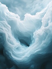Aufkleber - Digital Wave Aesthetic Ethereal White and Blue Light in AI Visualization - Cutting-Edge Healthcare Innovation for Precision Medicine and Future-Ready Diagnostics