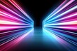 © michnik101 - Neon tunnel effect with vibrant pink and blue lights. Futuristic design, digital technology, or modern concept.