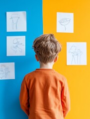 Aufkleber - Vibrant Goal-Setting Space Young Boys Creative Dream Board in Colorful Room - Inspiring EdTech Visuals and Educational Motivation for Youth Engagement